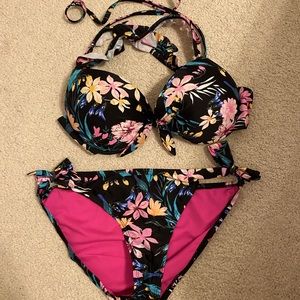 Women’s Large Push Up Floral Swim Suit